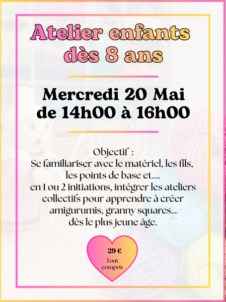 initiation crochet cours de crochet enfants de 8 à 12 ans